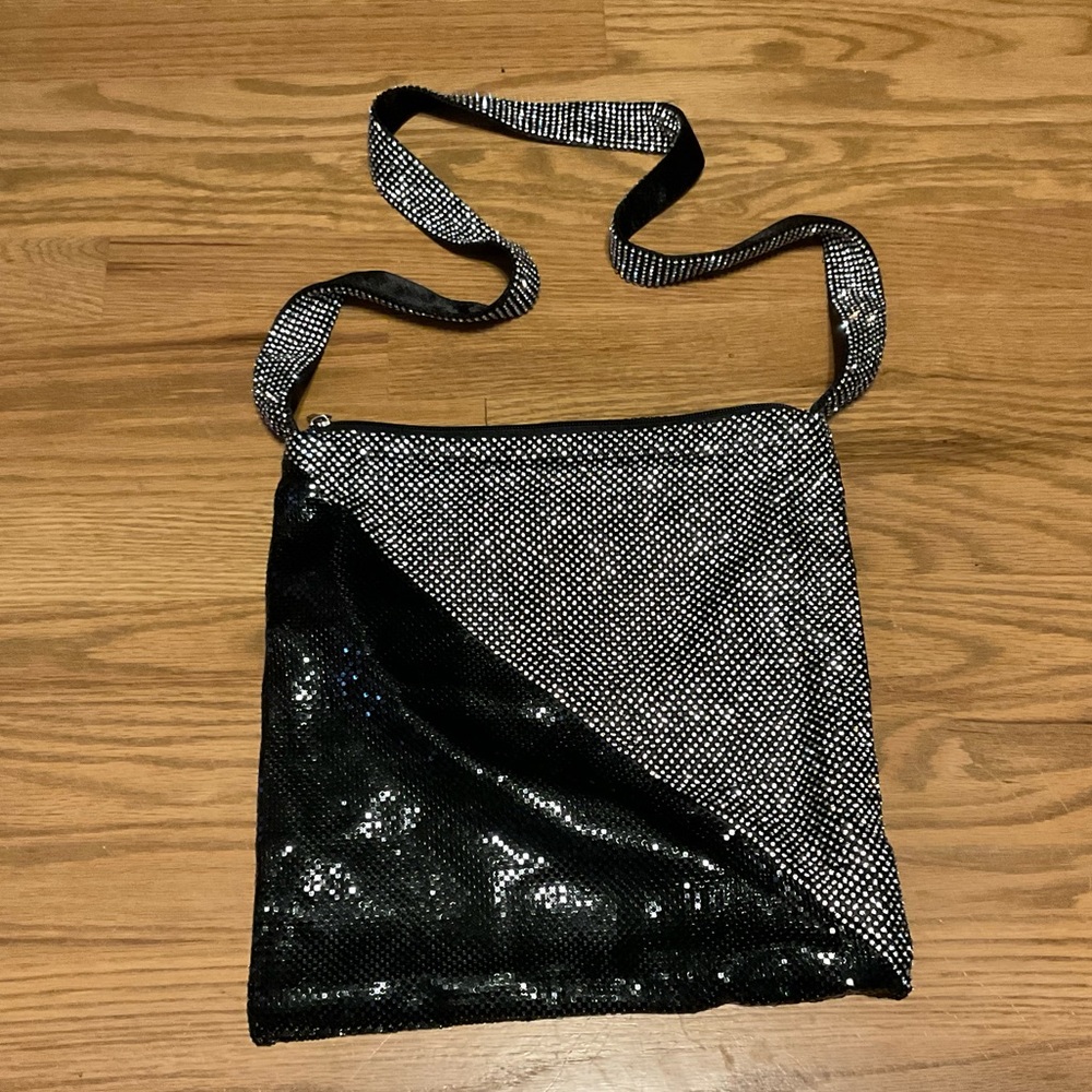 Elegant Black and Silver Rhinestones and sequins Women's Purse Bag